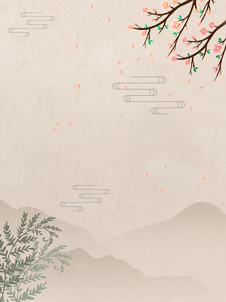 中国风水墨工笔画山水意境古风背景