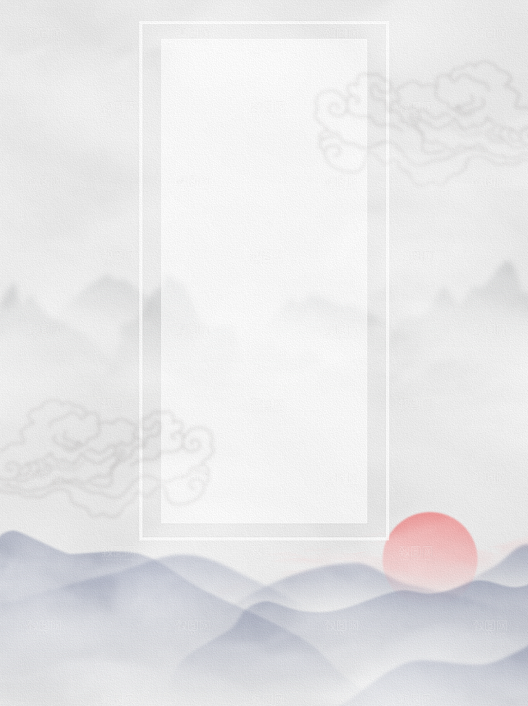 中国风水墨工笔画山水意境古风背景