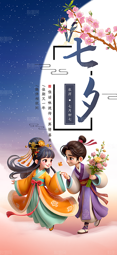 甜蜜美丽七夕节情人节爱情活动海报