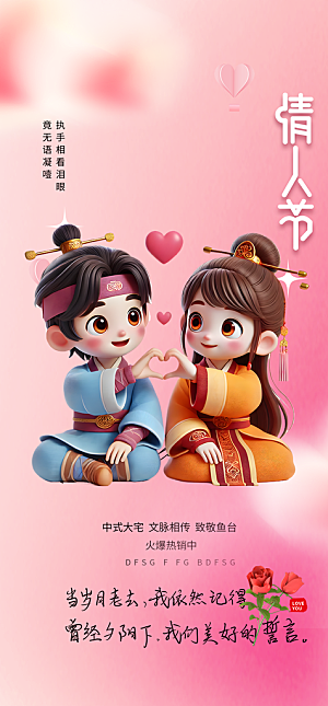 情人节爱情活动七夕节海报