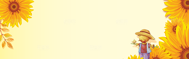 秋天清新唯美落叶插画背景素材