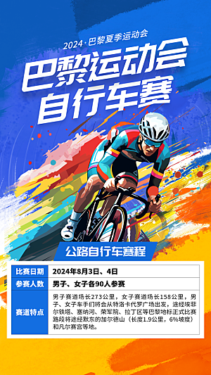 2024巴黎奥运会加油夺冠宣传海报