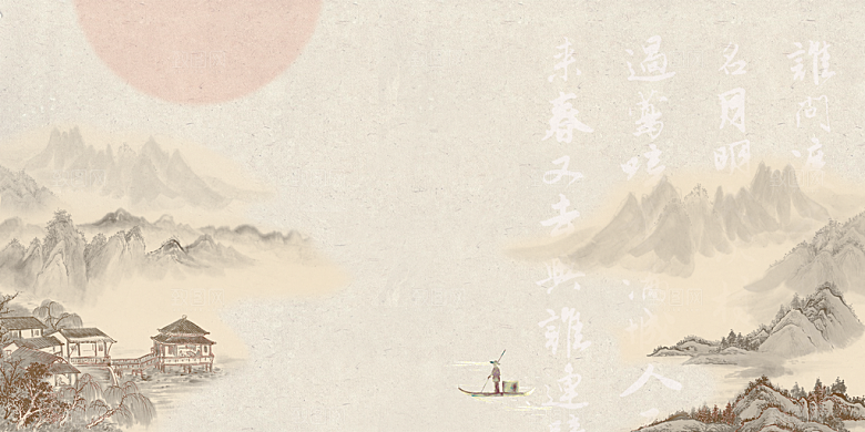 中国风复古工笔画民国风背景素材