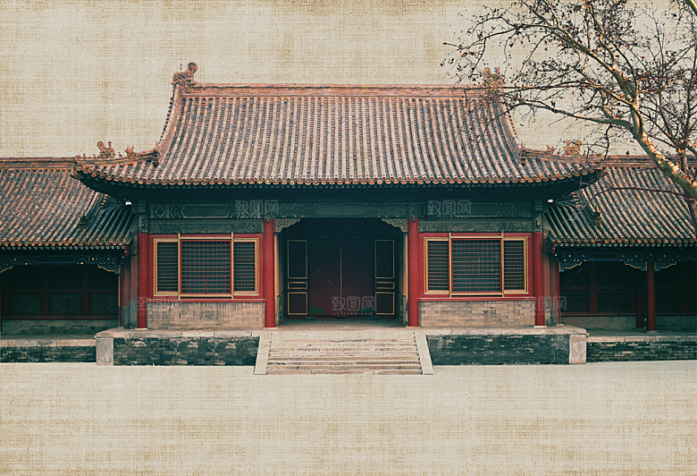 中国风复古工笔画民国风背景素材