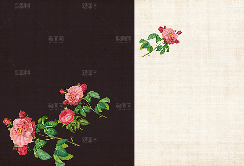 中国风复古工笔画民国风背景素材
