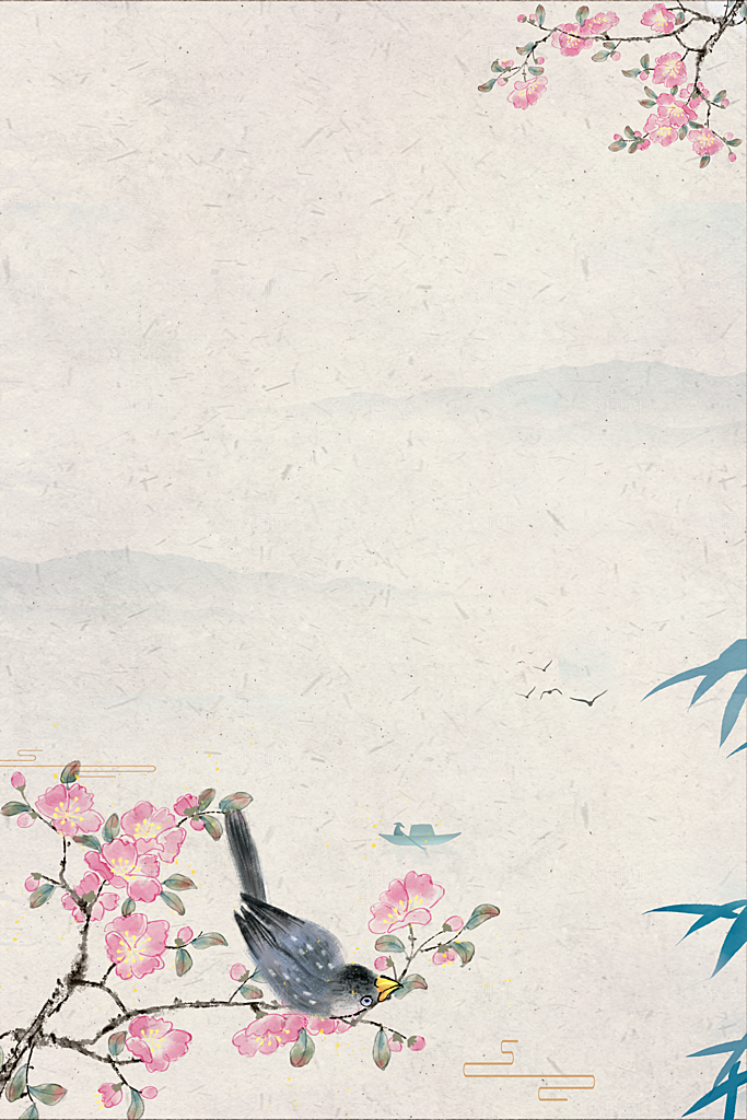 中国风复古工笔画民国风背景素材