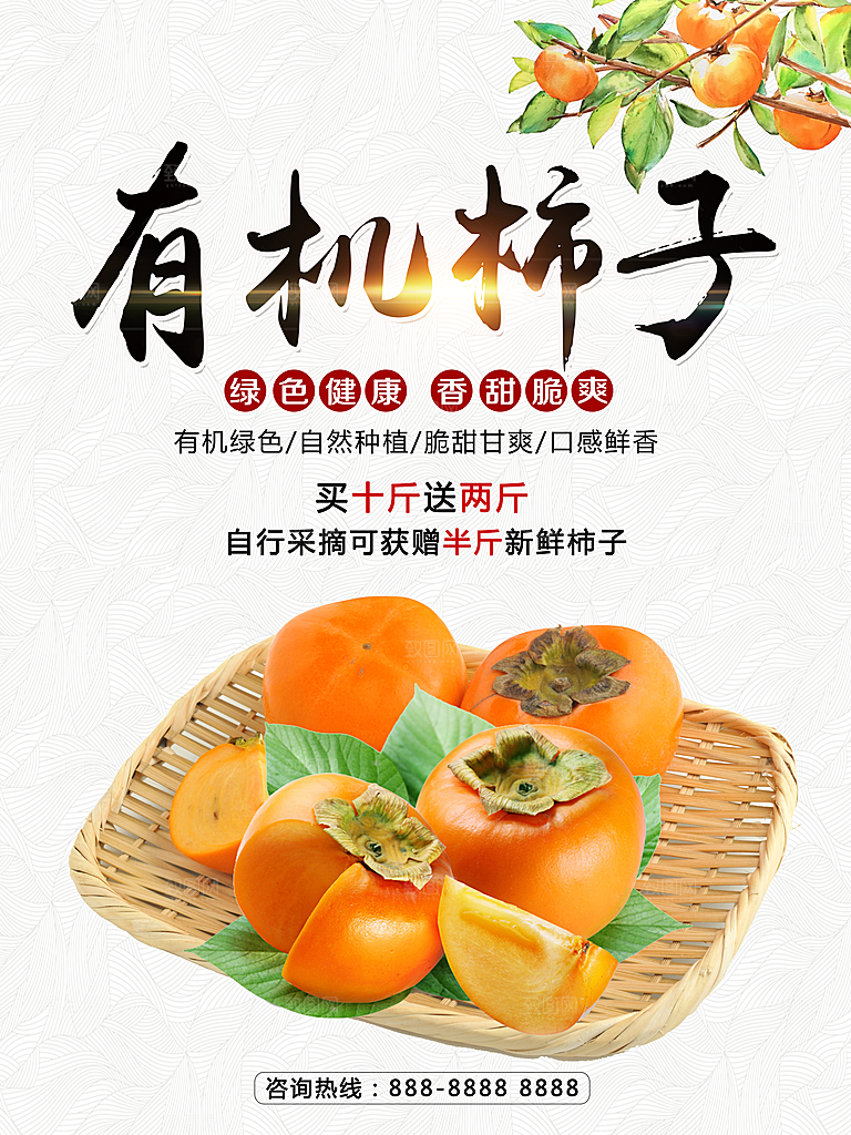新鲜水果有机柿子