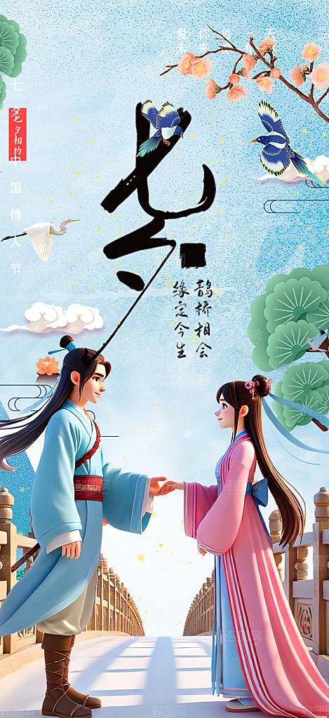 活动美丽七夕节海报