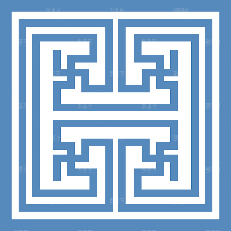 中国风中式古典窗户花纹图案元素