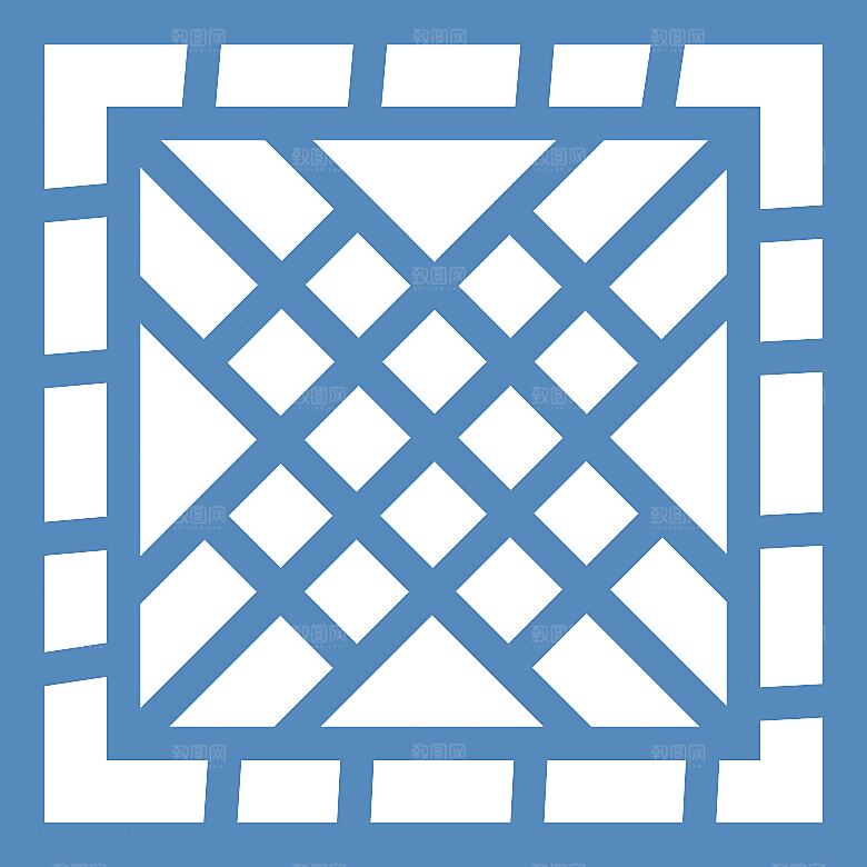 中国风中式古典窗户花纹图案元素