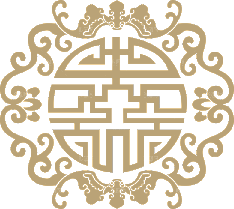 中国风中式古典窗户镂空花纹图案元素