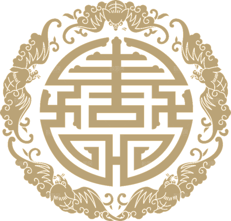 中国风中式古典窗户镂空花纹图案元素