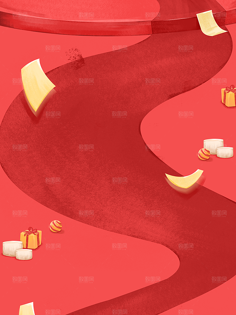 传统红色背景素材PSD