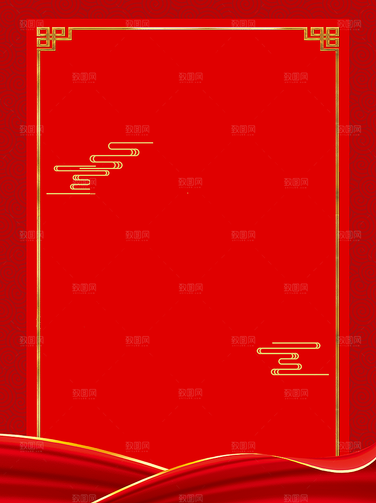 传统红色背景素材PSD