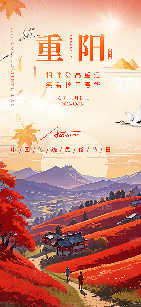 节日重阳节敬老爱老宣传活动海报