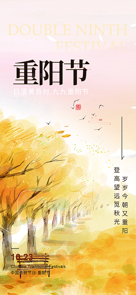 节日重阳节敬老爱老宣传活动海报