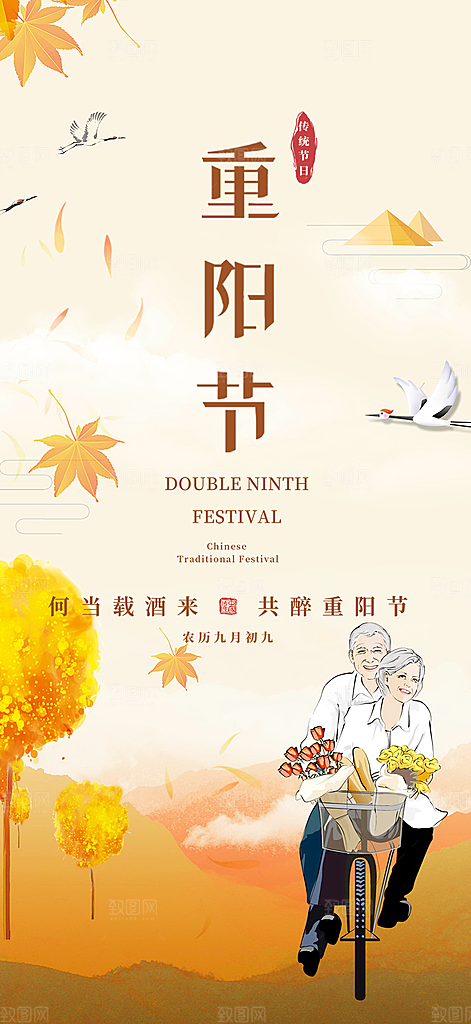 节日重阳节敬老爱老宣传活动海报