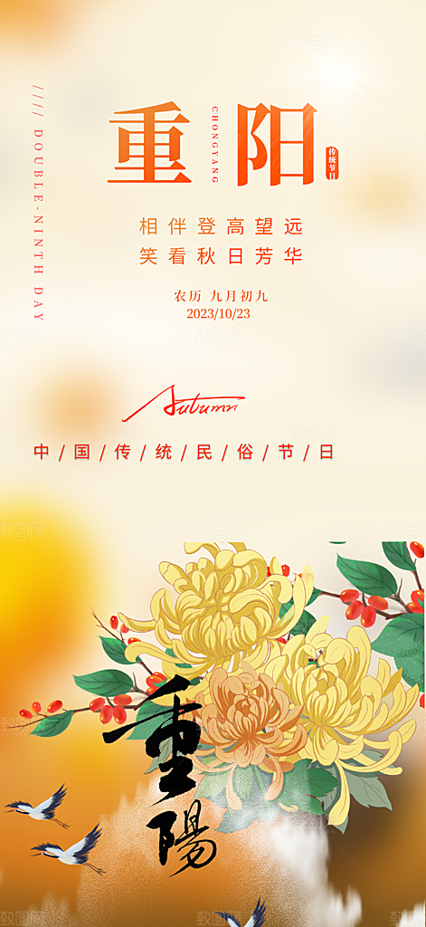 重阳节敬老爱老宣传活动海报