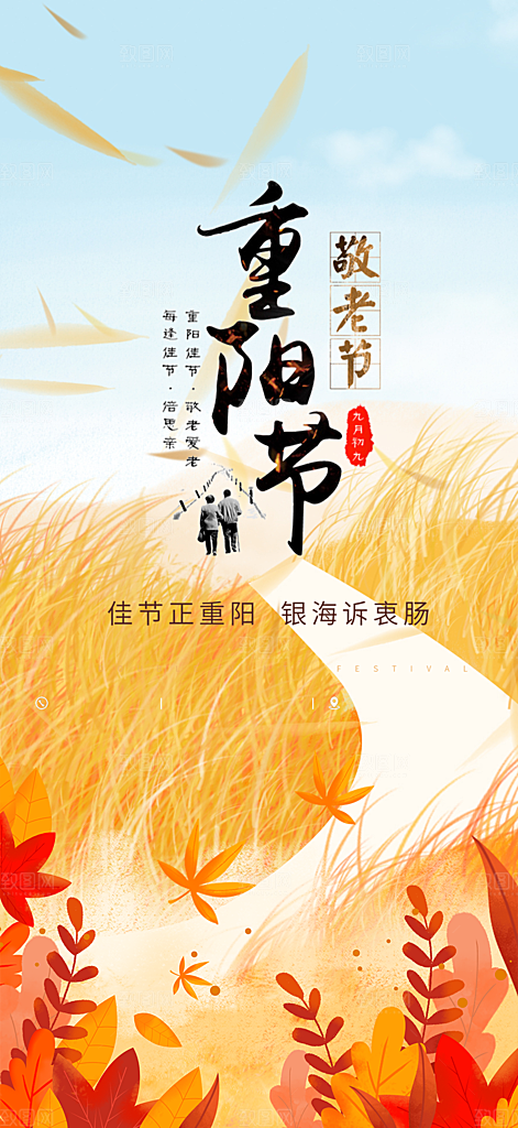 重阳节敬老宣传活动海报