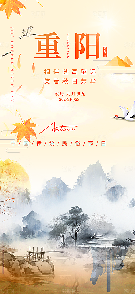 节日重阳节敬老爱老宣传活动海报