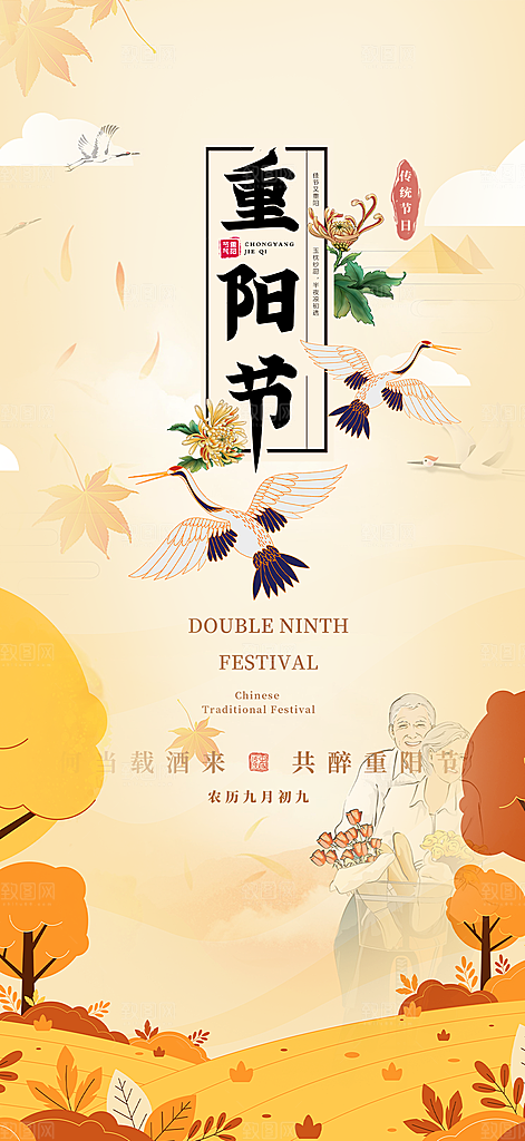 节日重阳节敬老爱老宣传活动海报