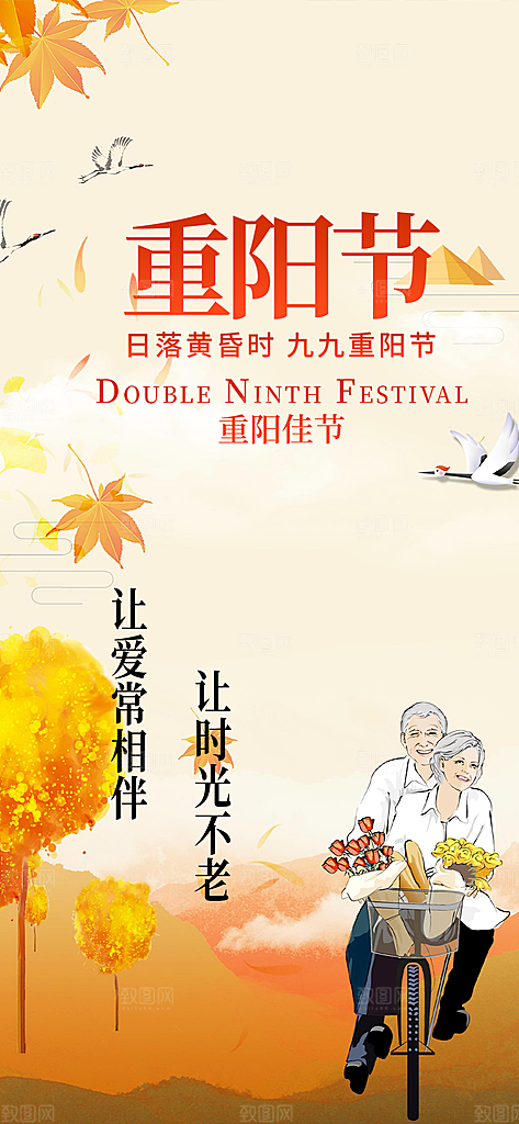 节日重阳节敬老爱老宣传活动海报
