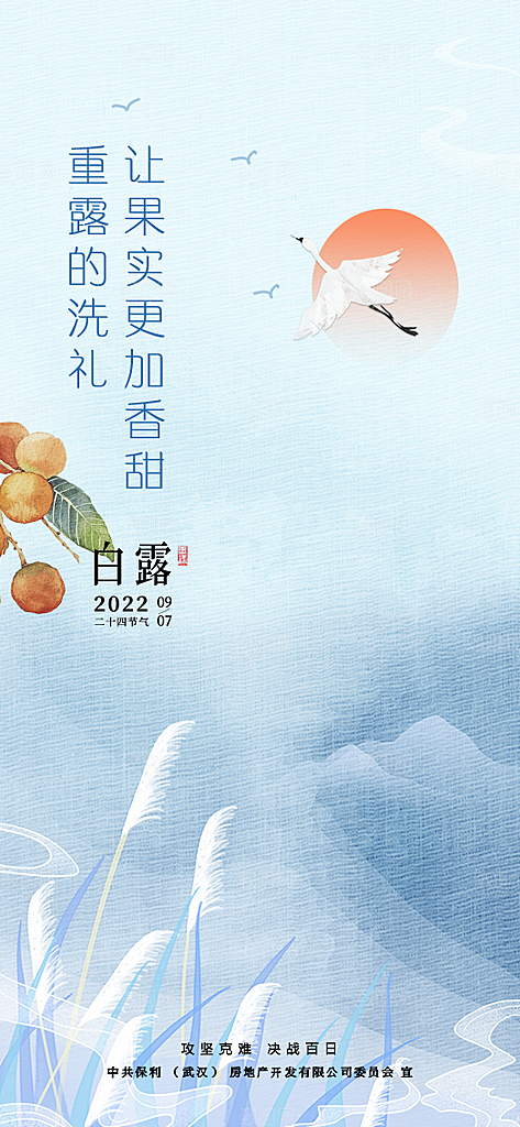 白露节气简约大气海报