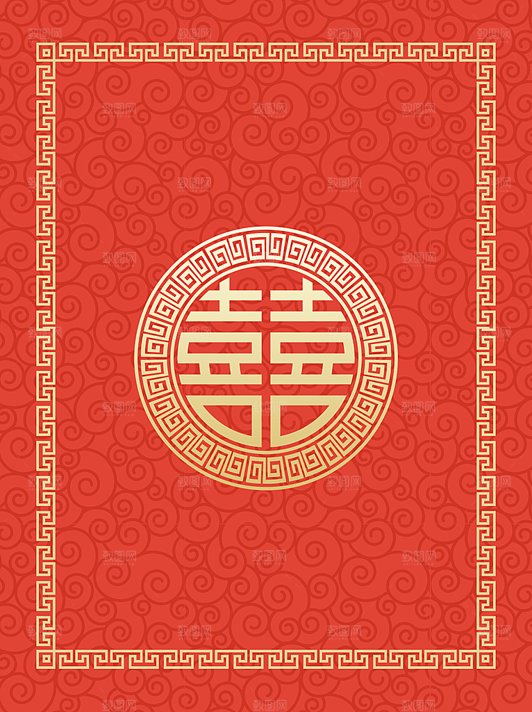 传统红色背景素材PSD
