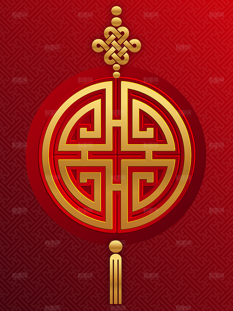 传统红色背景素材PSD