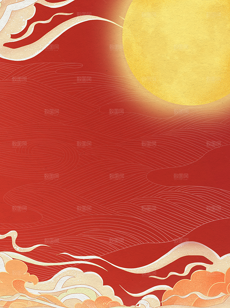 传统红色背景素材PSD