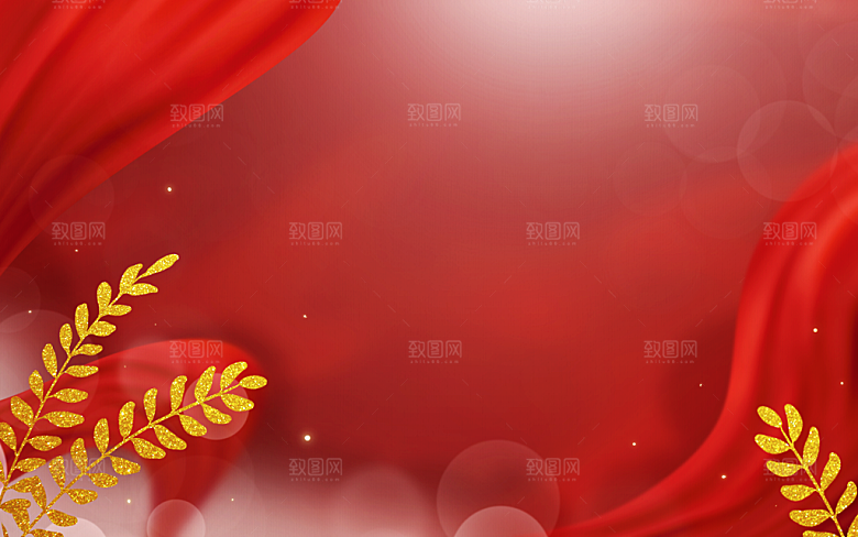 传统红色背景素材PSD