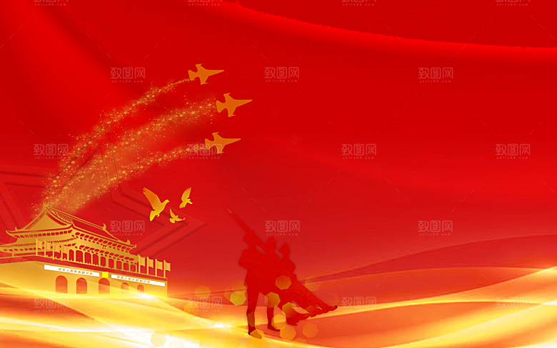 传统红色背景素材PSD