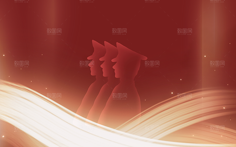 传统红色背景素材PSD