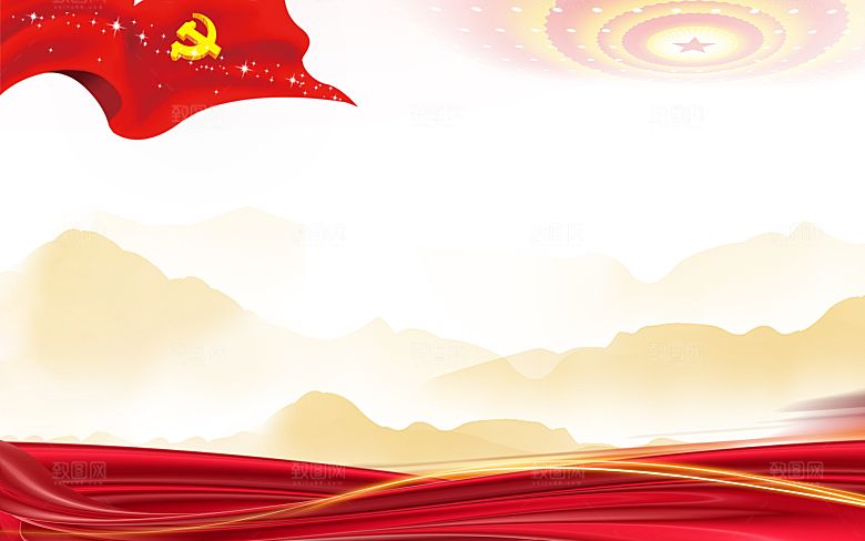 传统红色背景素材PSD