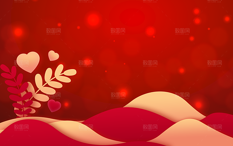 传统红色背景素材PSD