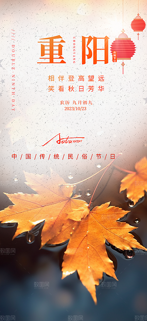重阳节敬老宣传活动海报