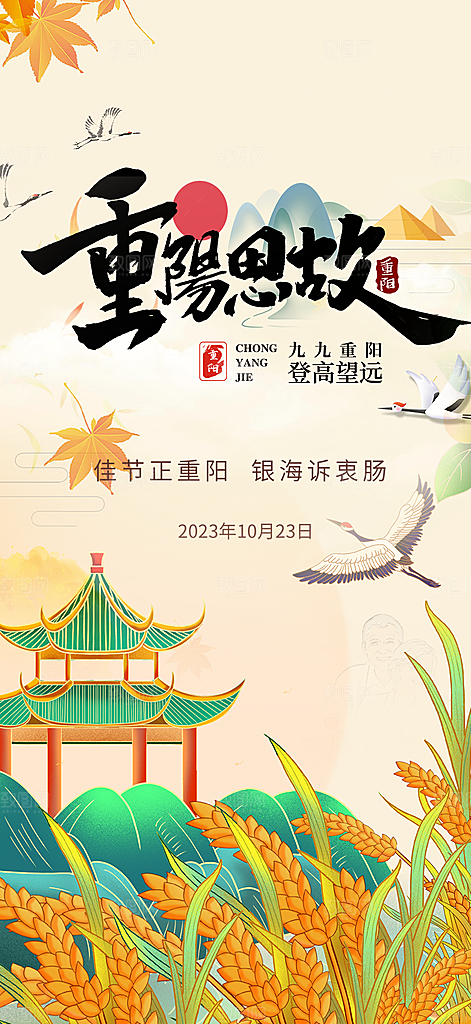 重阳节爱老宣传活动海报