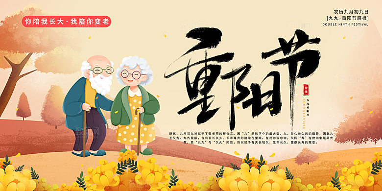 节日重阳节敬老爱老宣传活动展板