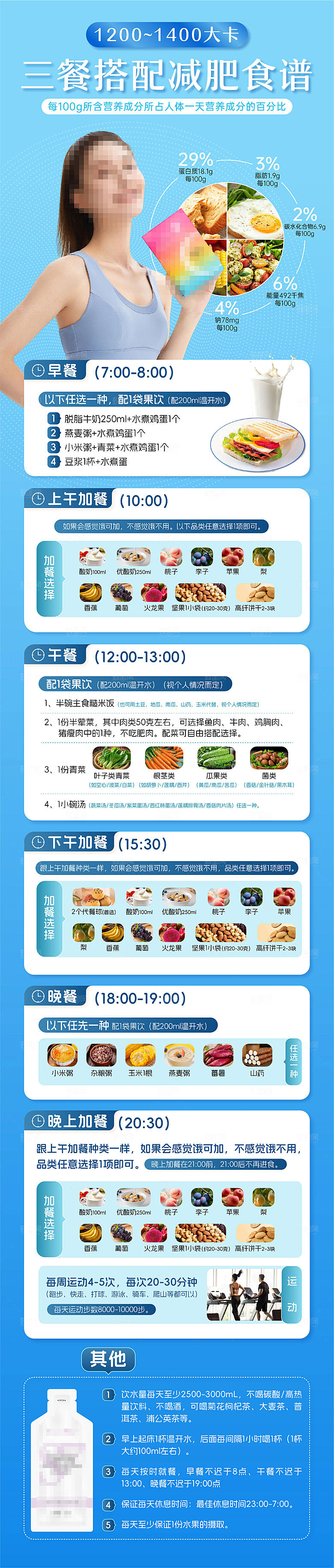 减肥瘦身食谱长图