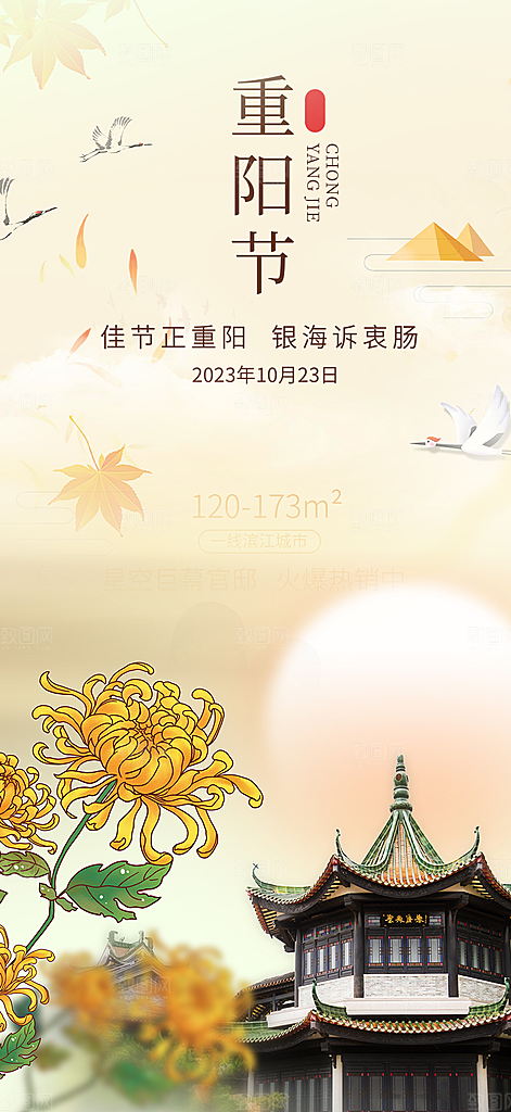 重阳节敬老爱老宣传活动海报