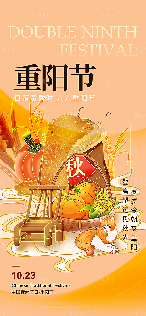 节日重阳节敬老爱老宣传活动海报