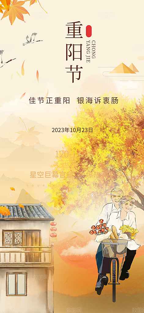 节日重阳节敬老爱老宣传活动海报
