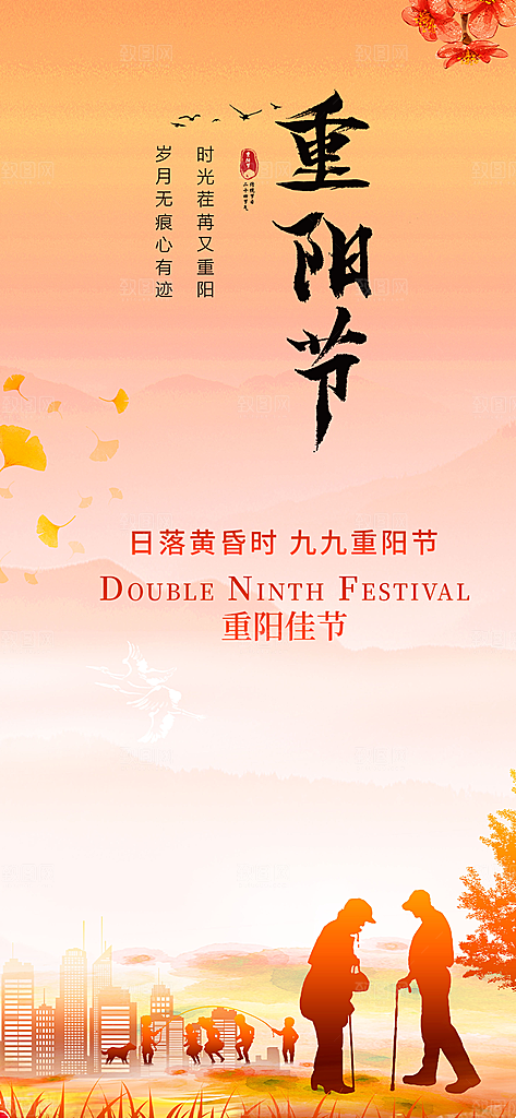 节日重阳节敬老爱老宣传活动海报