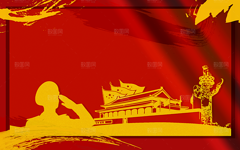 传统红色背景素材PSD