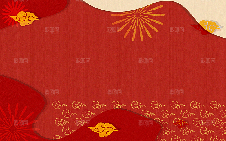 传统红色背景素材PSD