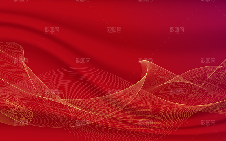 传统红色背景素材PSD
