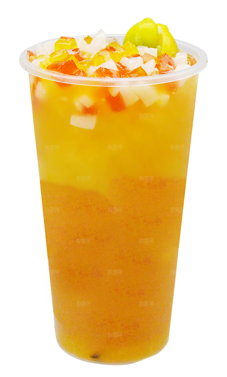 果汁奶茶冷饮水果免扣元素