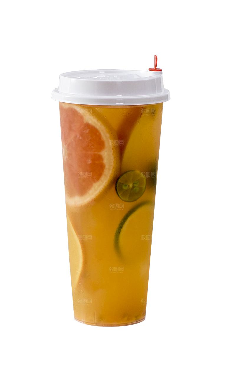 果汁奶茶冷饮水果免扣元素