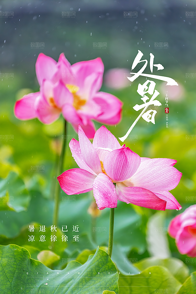 传统节气处暑海报模板