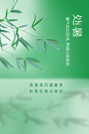 处暑节气简约大气海报